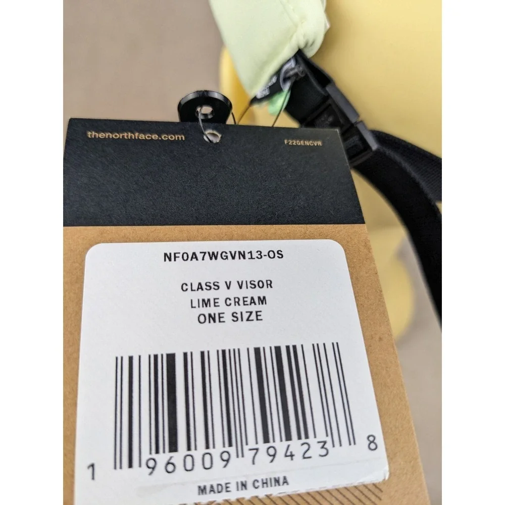The North Face Unisex Visor Class V Reef Waters‎ Lime Cream NWT